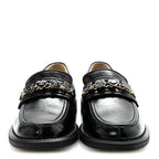 Chanel Calfskin Enamel Charms Mocassin Loafers 35.5 Black
