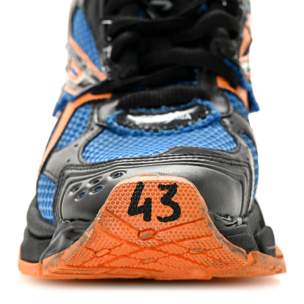 Balenciaga Mesh Rubber Bi-Color Mens Runner Sneakers 10 Blue Orange Black White