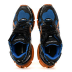 Balenciaga Mesh Rubber Bi-Color Mens Runner Sneakers 10 Blue Orange Black White