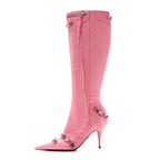 Balenciaga Agneau Arena Cagole 90mm Boots 39 Sweet Pink