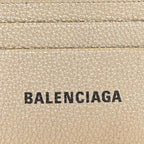 Balenciaga Grained Calfskin Logo Cash Rounded Card Holder Gold Black