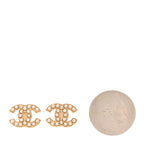 Chanel Pearl CC Earrings Gold