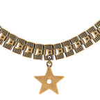 Christian Dior Metal Star Choker Necklace Aged Gold