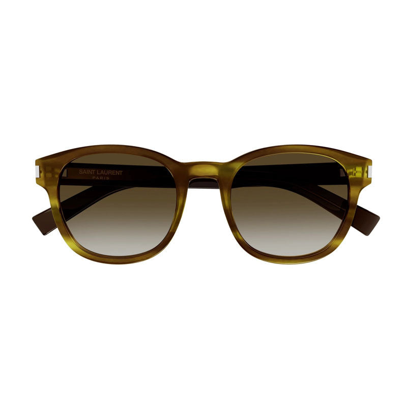 Saint Laurent Sunglasses Round Full Rim, Havana Frame and Brown Gradient Lens SL620005