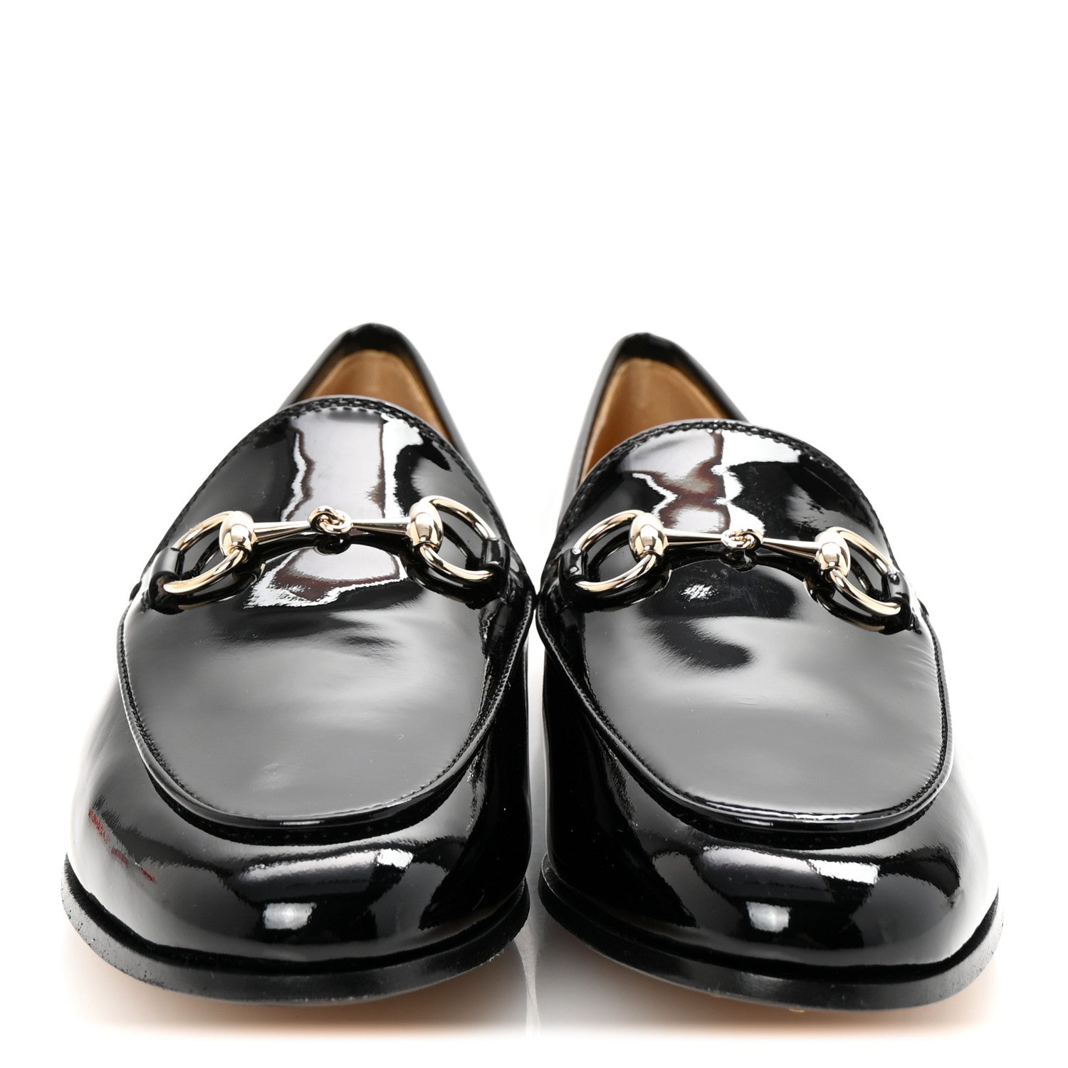 Gucci Patent Women's Jordaan Loafers  35.5 Black