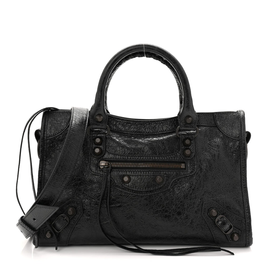 Balenciaga Agneau Arena Storico Classic Hardware Small Le City Black