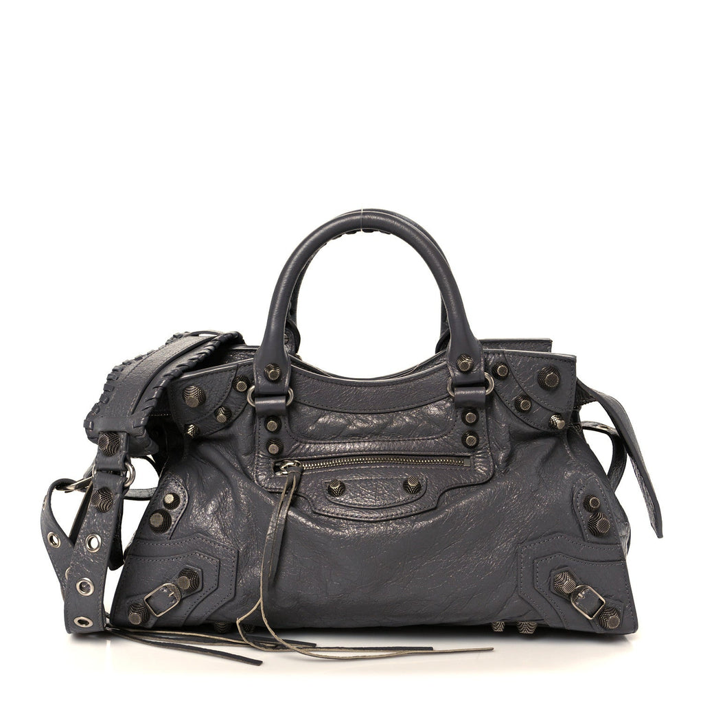 Balenciaga Agneau Arena Neo Cagole City Handbag Dark Grey