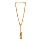 Chanel Metal ID Dog Tag Charm Necklace Gold