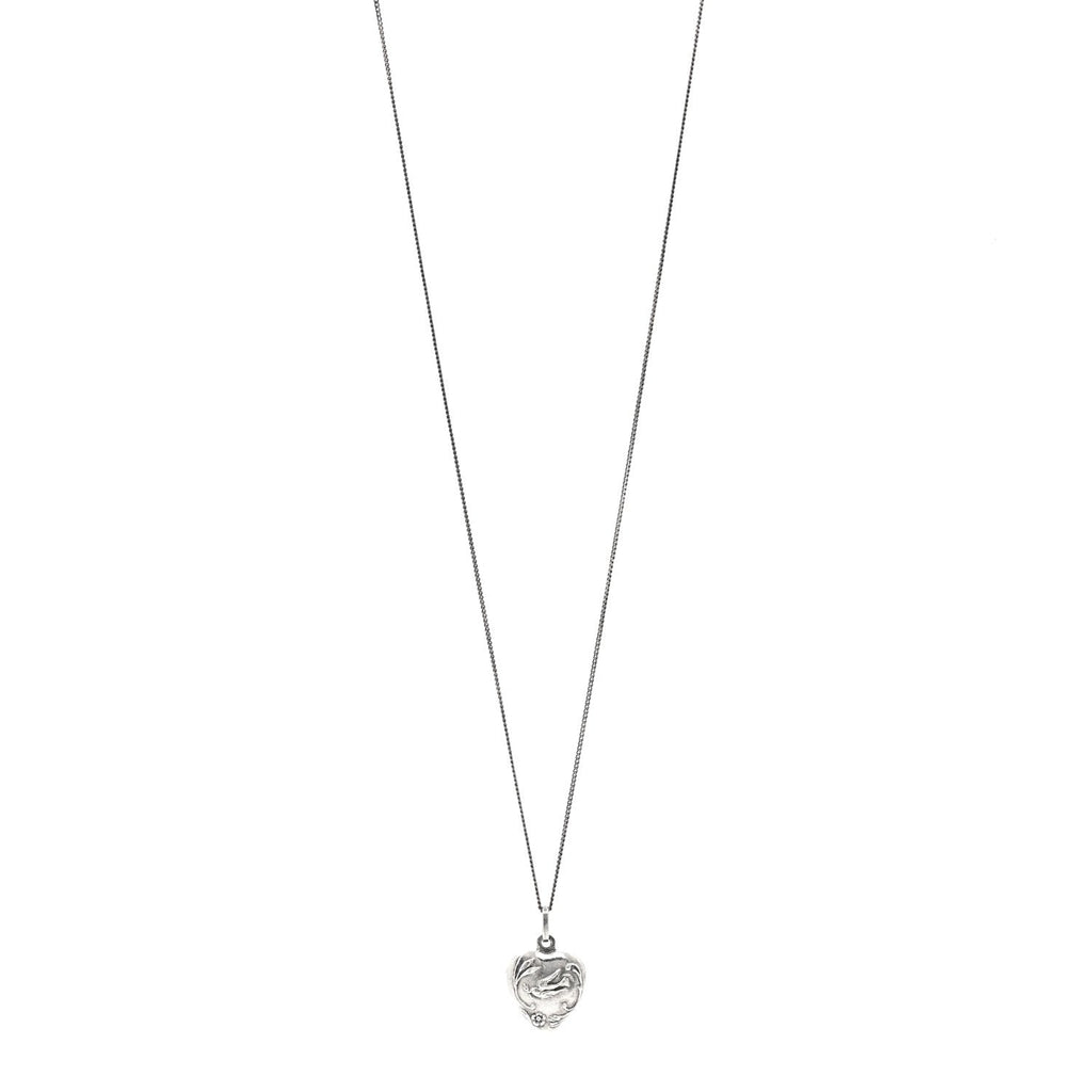 Saint Laurent Metal Heart Necklace Silver