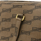 Balenciaga Coated Canvas BB Monogram Medium Signature East West Shopper Bag Beige Brown