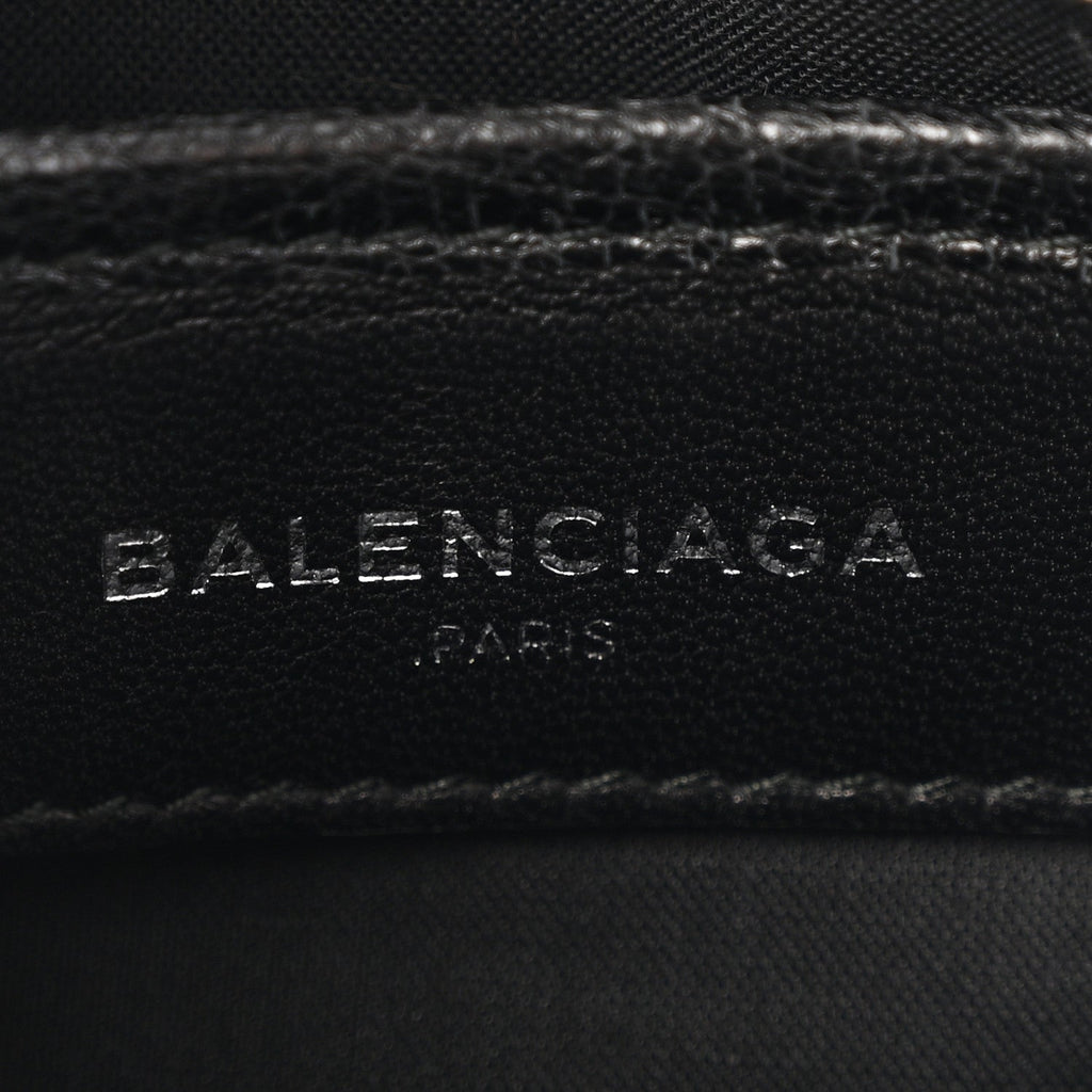 Balenciaga Chevre Silver Metallic Edge Hardware Nano City Black
