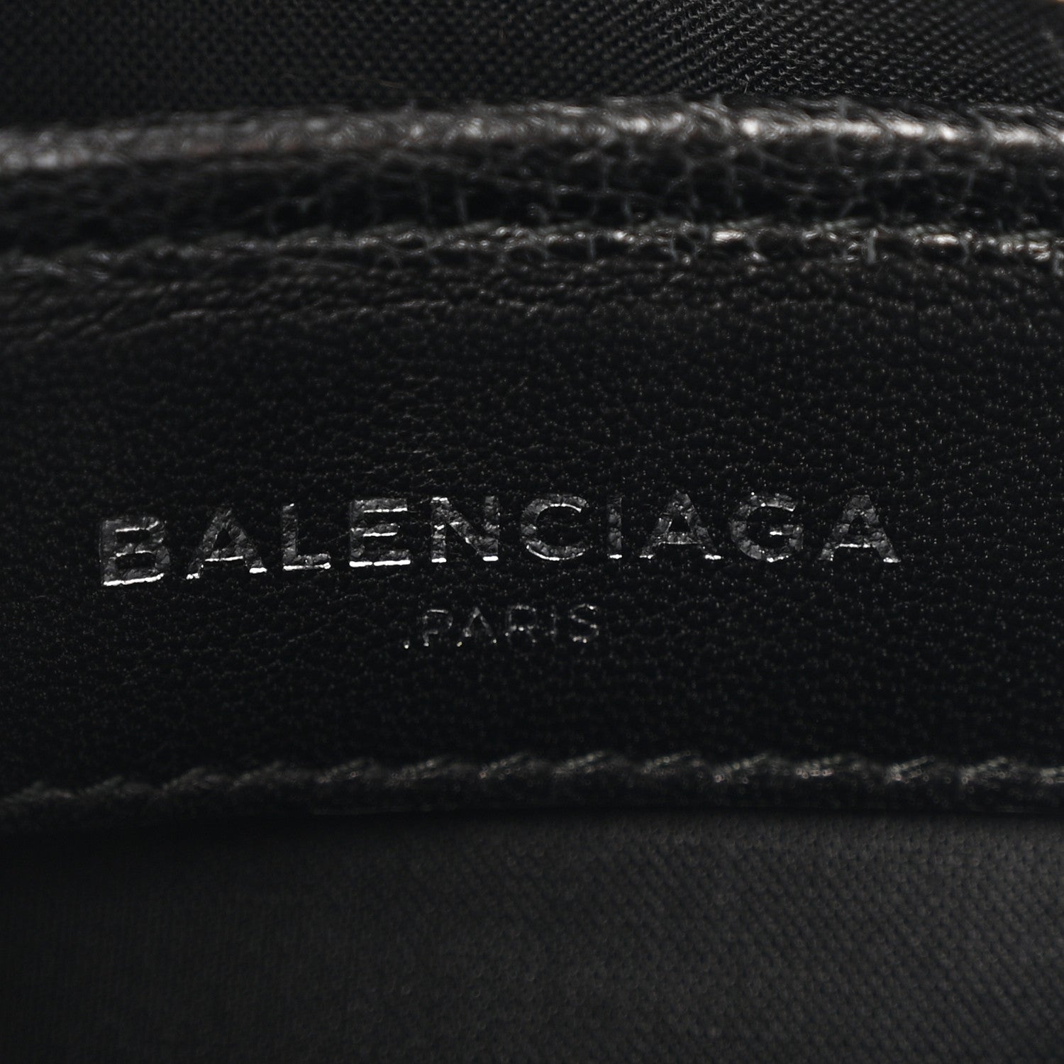 Balenciaga Chevre Silver Metallic Edge Hardware Nano City Black