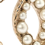 Chanel Pearl CC Pendant Necklace Light Gold