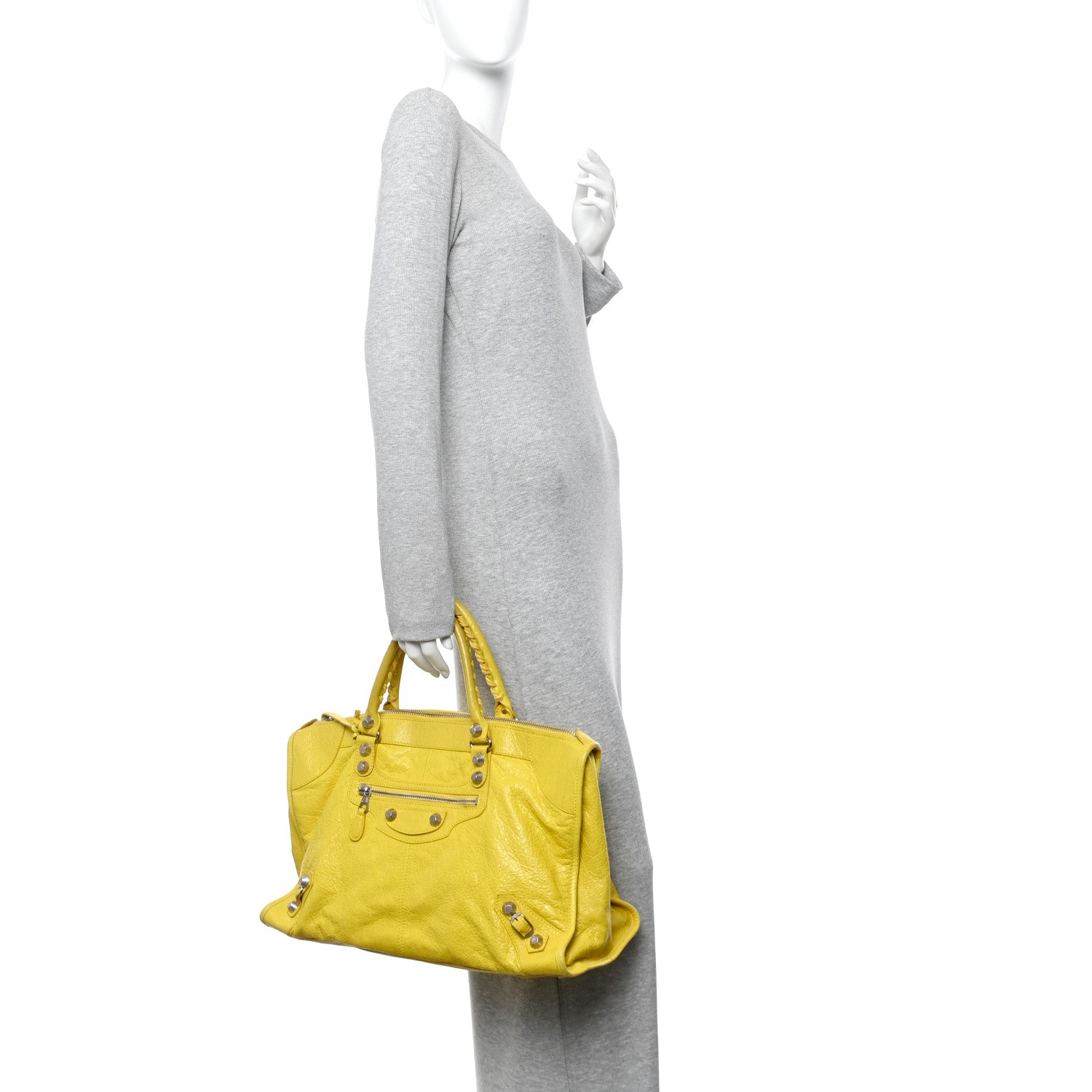 Balenciaga Agneau Giant 21 Silver Hardware Work Curry
