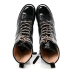 Gucci Cordovan Lux Nappa GG Matelasse Lace Up 60mm Combat Boots 35.5 Black