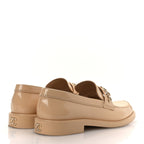 Chanel Shiny Calfskin Logo Loafers 40 Beige