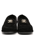 Chanel Suede Calfskin CC Loafers 39.5 Black