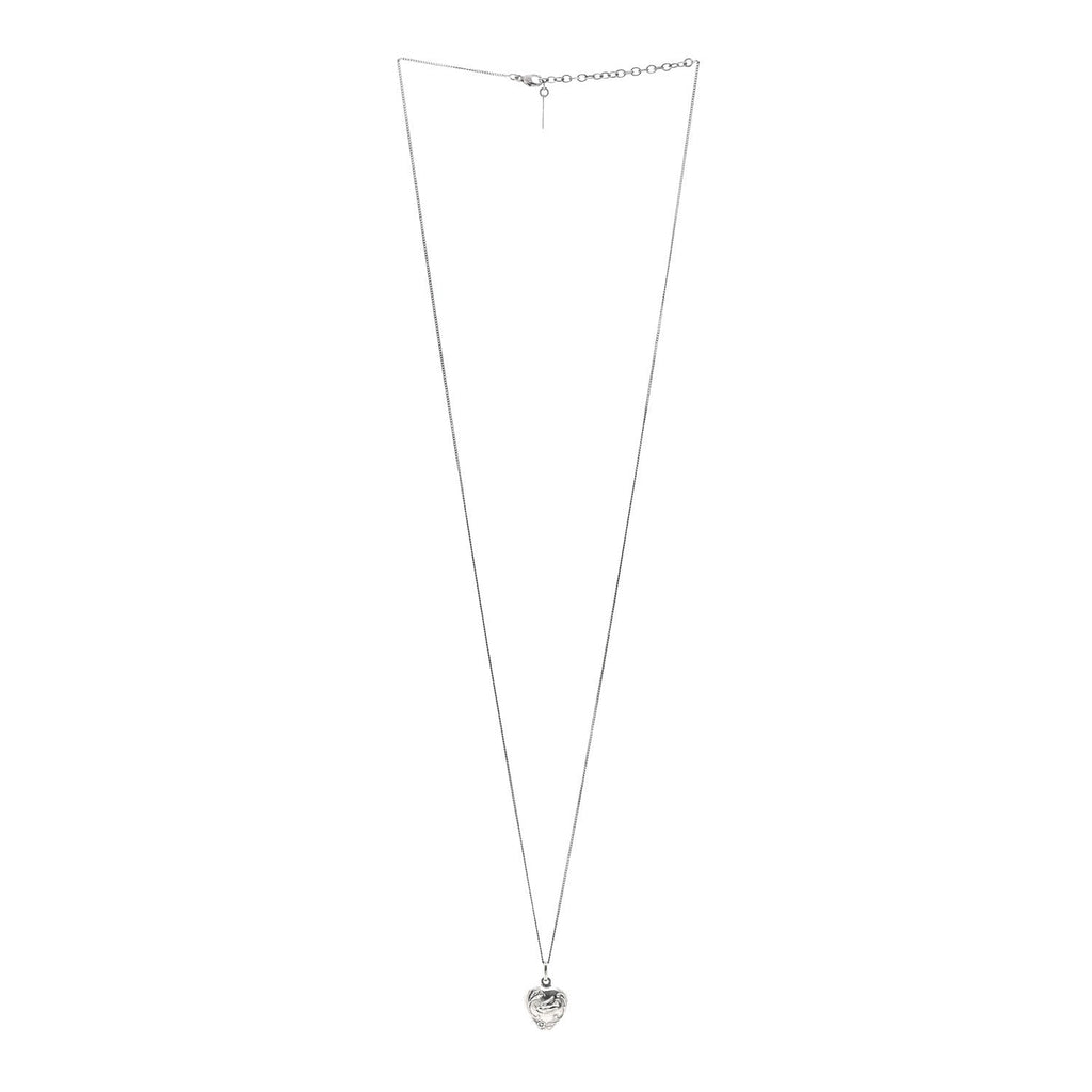 Saint Laurent Metal Heart Necklace Silver
