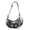 Balenciaga Agneau Arena Graffiti Le Cagole Shoulder Bag XS Black