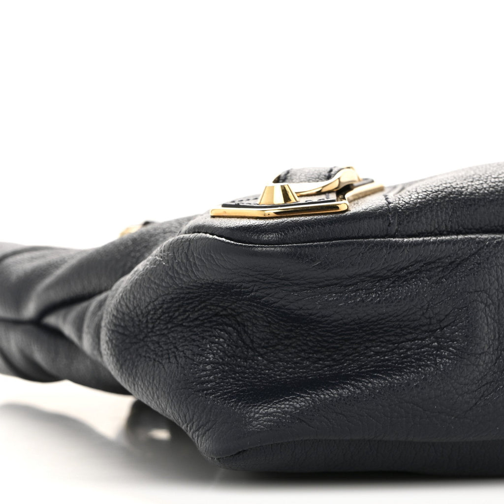 Balenciaga Chevre Gold Metallic Edge Hardware Town Bleu Nuit Dark Sea