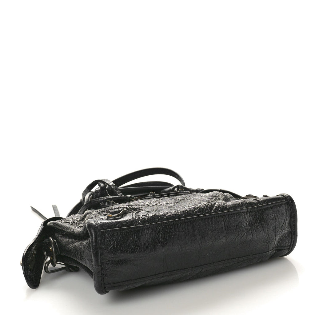 Balenciaga Agneau Classic Gold Hardware Nano City Black