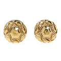 Chanel Round Quilted Clip On Earrings Gold