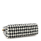 Chanel Tweed Houndstooth Quilted Nano Kelly Shopper Black White