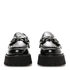 Gucci Cordovan Lux Womens Horsebit 45mm Platform Loafers 39.5 Black