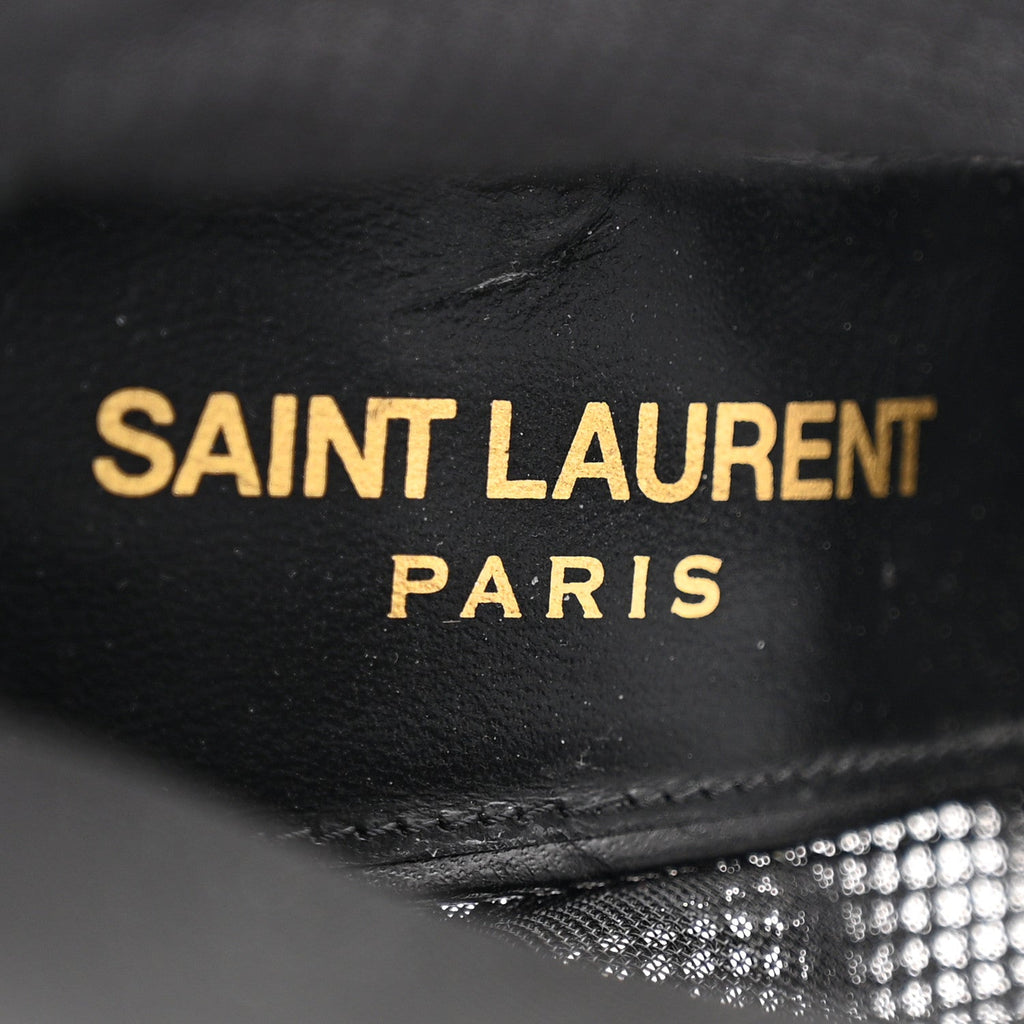 Saint Laurent Elba Applique Tulle Aston 115 Boots 35.5 Black