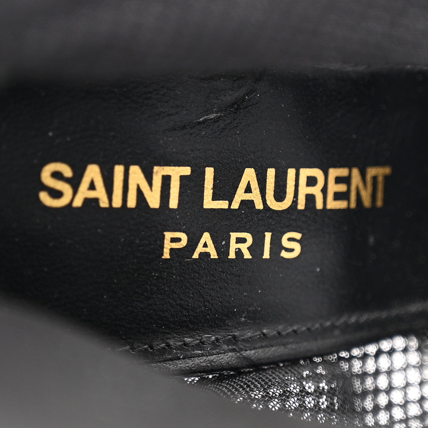 Saint Laurent Elba Applique Tulle Aston 115 Boots 35.5 Black