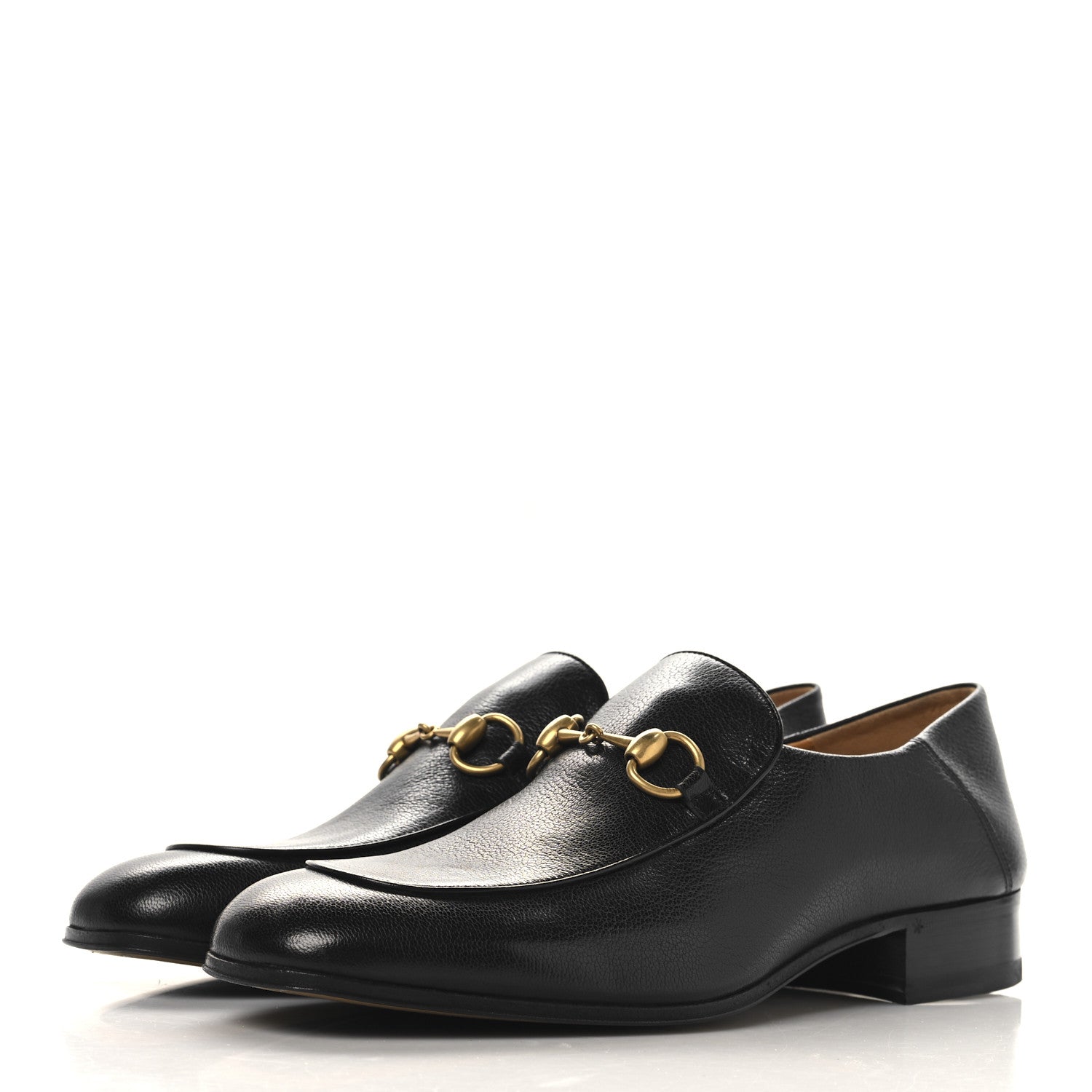 Gucci Goatskin Mens Horsebit Loafers 8.5 Black