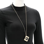 Chanel Metal Long Necklace Gold Black
