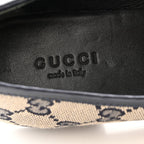 Gucci Monogram Malaga Kid Horsebit Womens Jordaan Loafers 36 Beige Blue