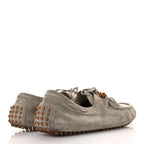 Gucci Suede Bamboo Tassel Mens Driver Loafers 9 Beige