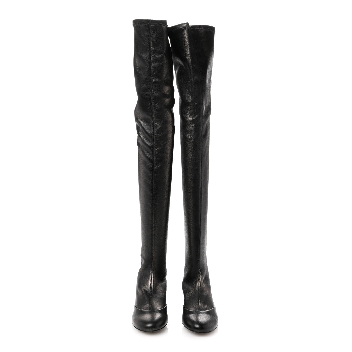 Chanel Metallic Lambskin Star Fantasy High Boots 36.5 Dark Grey
