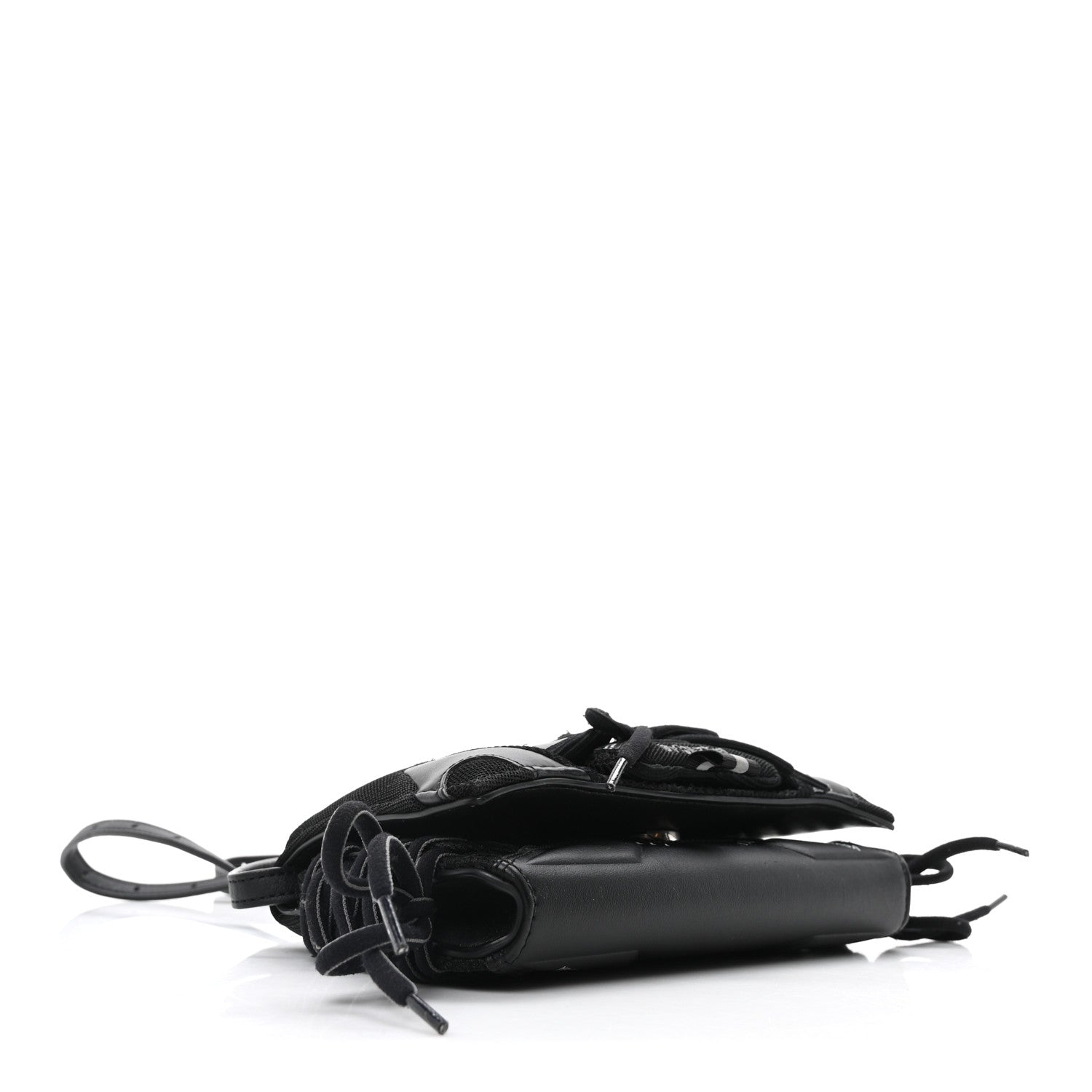 Balenciaga Faux Calfskin Fabric Sneakerhead Phone Crossbody Bag Black