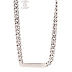 Chanel Oversized Chain Logo Short Necklace Silver