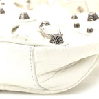 Balenciaga Agneau Arena Le Cagole Shoulder Bag XS Optic White