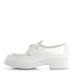 Prada Vernice Triangle 50mm Loafers 39.5 White