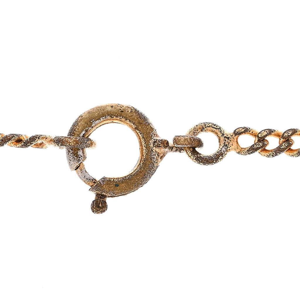 Chanel Metal CC Round Pendant Necklace Gold