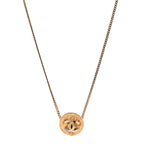 Chanel Metal CC Round Pendant Necklace Gold