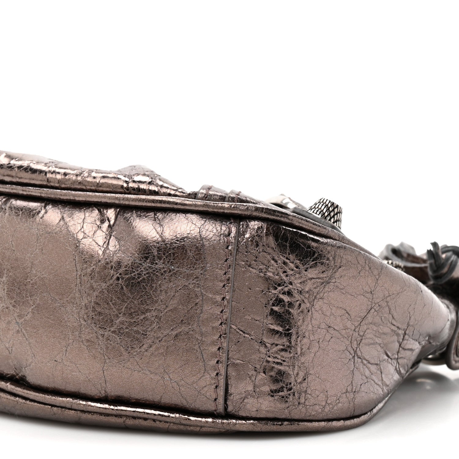 Balenciaga Metallic Agneau Arena Le Cagole Shoulder Bag XS Dark Bronze