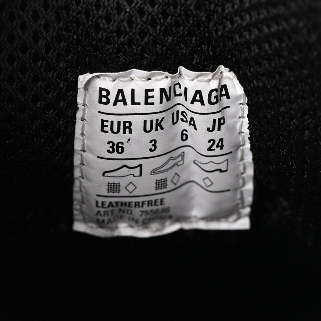 Balenciaga Fabric Mesh Womens Triple S Mule Sneakers 36 White Pink Black