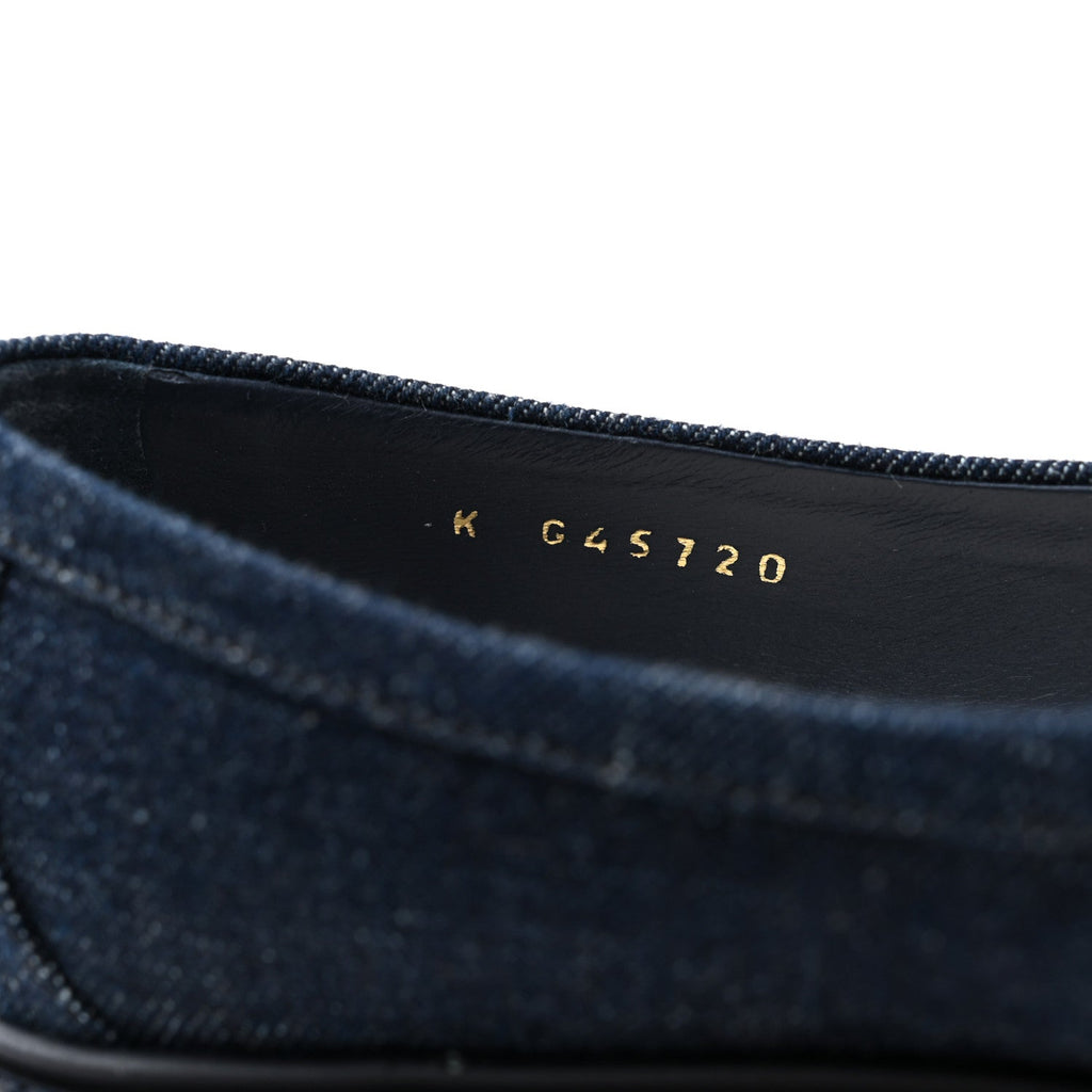 Chanel Denim CC Turnlock Loafers 36.5 Dark Blue