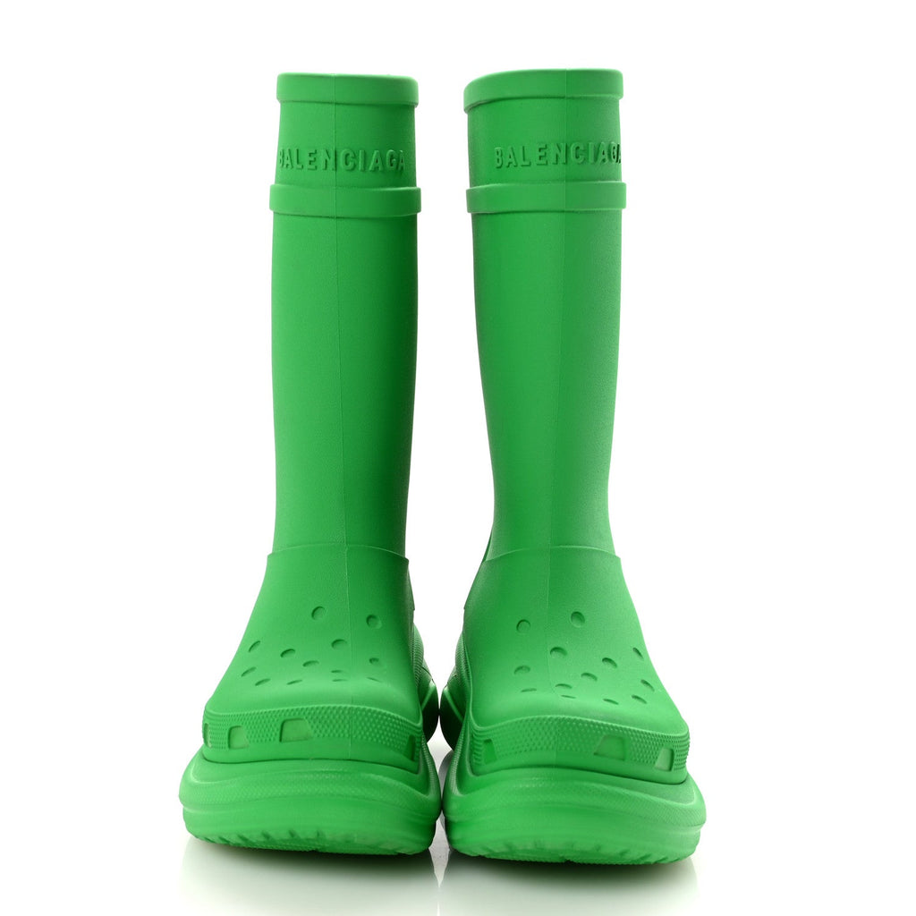 Balenciaga X CROCS Rubber Womens Rain Boots 37 Grass Green