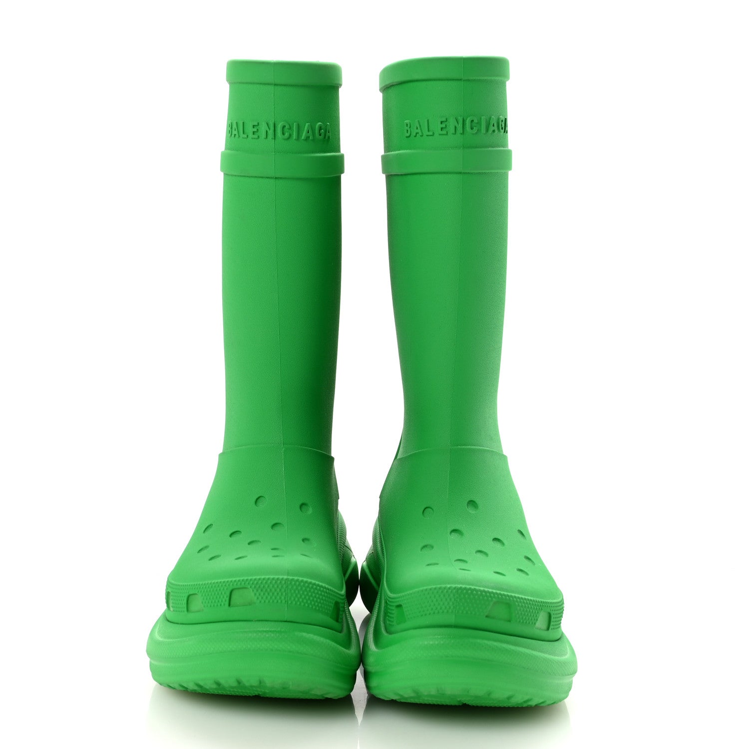 Balenciaga X CROCS Rubber Womens Rain Boots 37 Grass Green