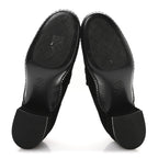 Chanel Shiny Calfskin Logo Loafers 38 Black