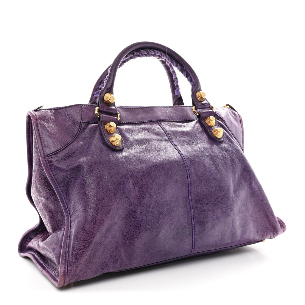 Balenciaga Agneau Giant 21 Gold Hardware Work Raisin