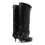 Balenciaga Agneau Arena Spiked Cagole 50mm Wide Boots 36 Black
