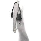 Balenciaga Extra Supple Calfskin Crocodile Embossed Monochrome Le Cagole Shoulder Bag XS Black